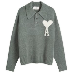 AMI Paris Large A Heart Knitted Polo