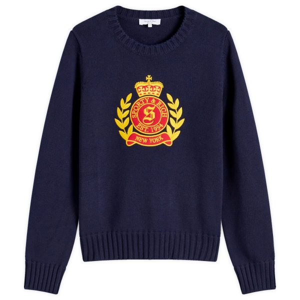 Sporty & Rich NY Crest Knitted Crewneck