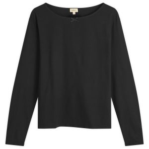 Donni. Jersey Bow Long Sleeve Top