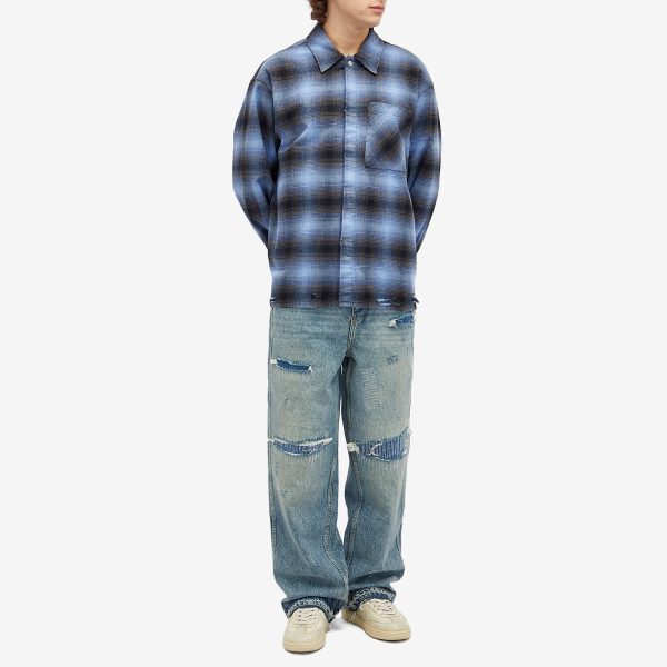 END. x Represent Distressed Flannel Shirt