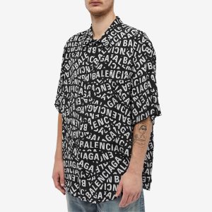 Balenciaga All Over Logo Short Sleeve Shirt