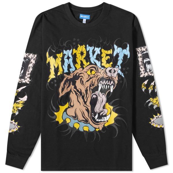 Market Warped Beware Long Sleeve T-Shirt