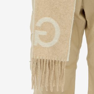 GANNI Fringed Wool Scarf