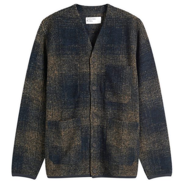 Universal Works Check Wool Fleece Cardigan