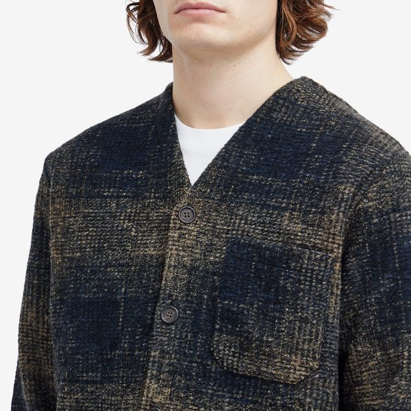 Universal Works Check Wool Fleece Cardigan