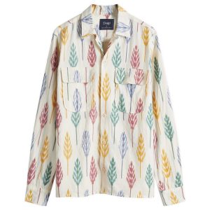 Drake's Camp Collar Ikat Shirt