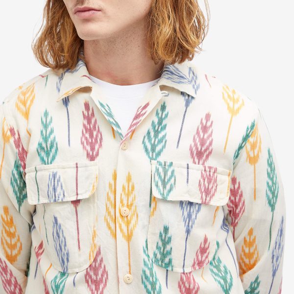 Drake's Camp Collar Ikat Shirt