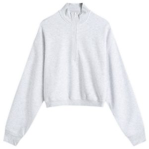 SKIMS Cotton Fleece Cropped Half Zip