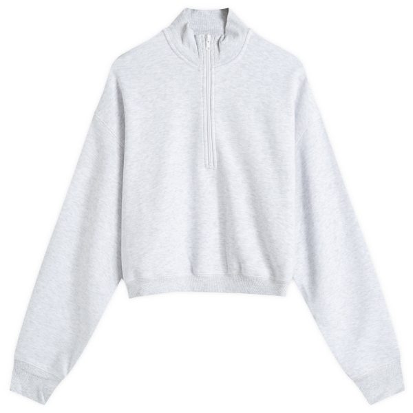 SKIMS Cotton Fleece Cropped Half Zip