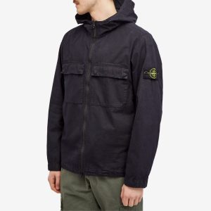 Stone Island Brushed Cotton Canvas Hooded Overshirt