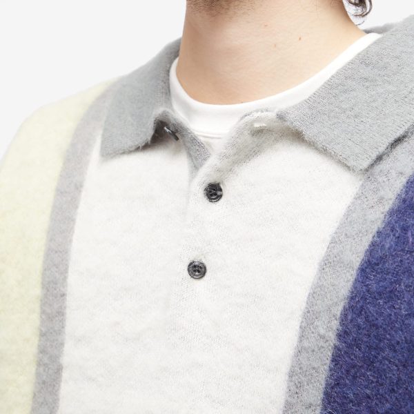 Beams Plus Shaggy Panel Long Sleeve Polo