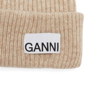 GANNI Light Structured Rib Knit Beanie