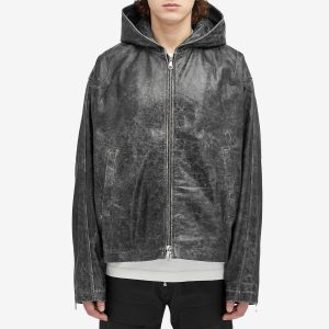 Cole Buxton Hooded Leather Jacket