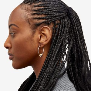 Missoma Abacus Beaded Medium Charm Hoop Earrings