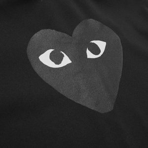 Comme des Garcons Play Women's Black Heart Zip Backprint Tra