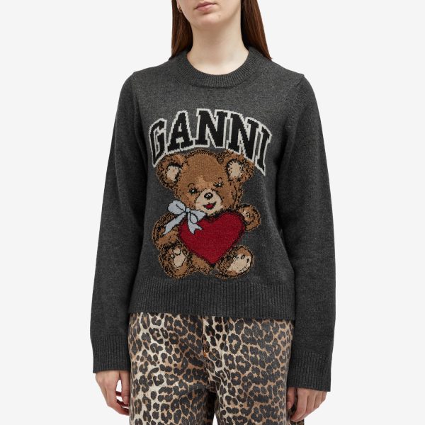 GANNI Graphic Wool Mix Bear Jumper