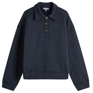 GANNI Heavy Fleece Drop Shoulder Polo