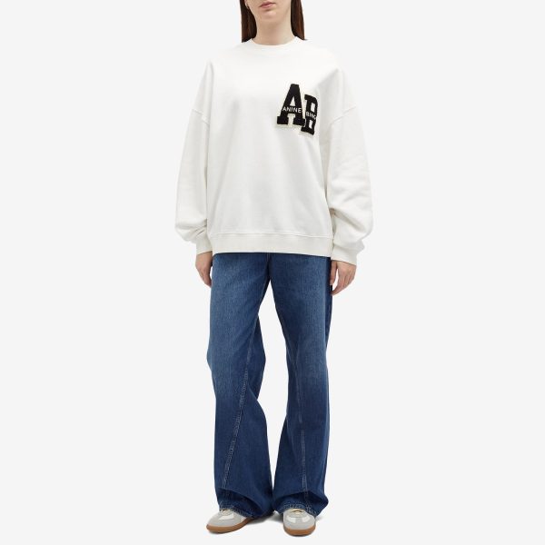 Anine Bing Miles Oversized Letterman Sweatshirt