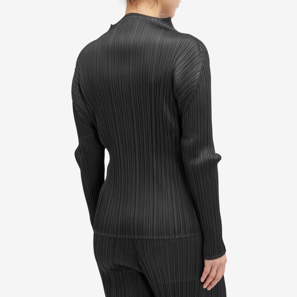 Pleats Please Issey Miyake Basics Pleats Roll Neck Long Slee