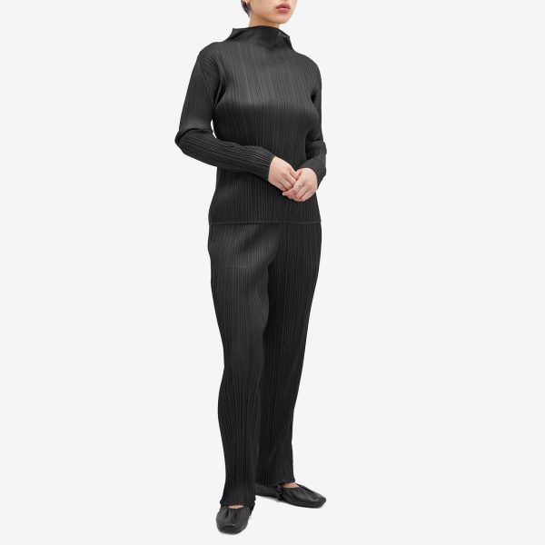 Pleats Please Issey Miyake Basics Pleats Roll Neck Long Slee