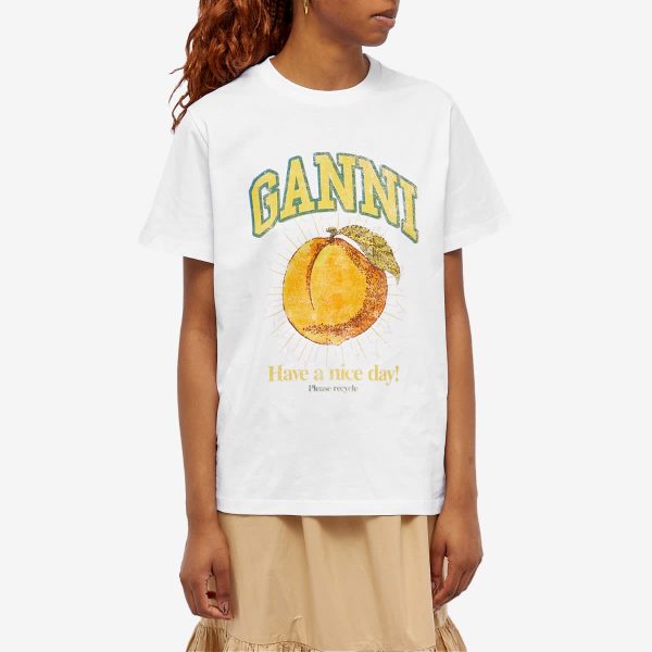 GANNI Peach Relaxed T-Shirt