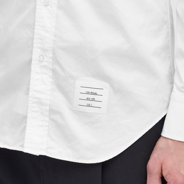 Thom Browne Grosgrain Arm Band Solid Poplin Shirt