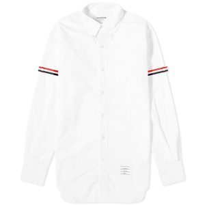 Thom Browne Grosgrain Arm Band Solid Poplin Shirt