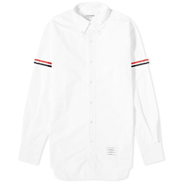 Thom Browne Grosgrain Arm Band Solid Poplin Shirt