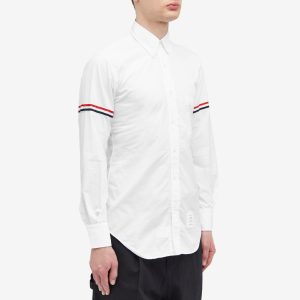 Thom Browne Grosgrain Arm Band Solid Poplin Shirt