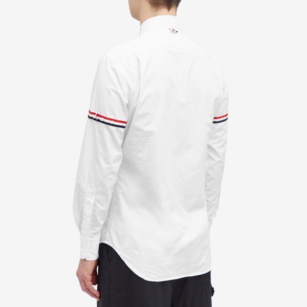 Thom Browne Grosgrain Arm Band Solid Poplin Shirt