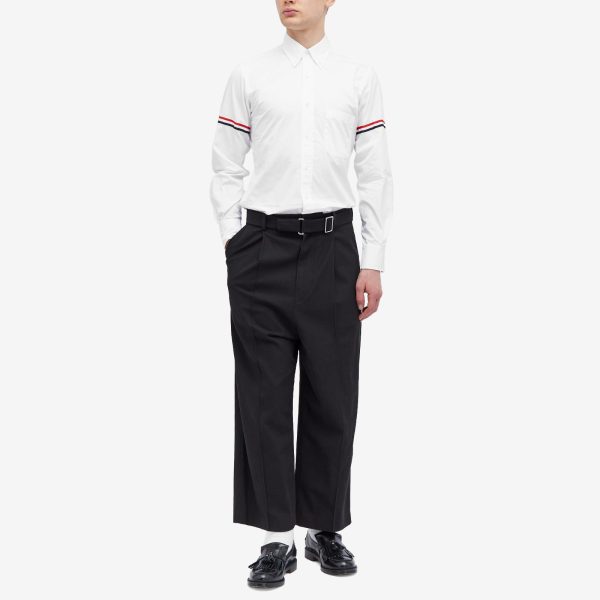 Thom Browne Grosgrain Arm Band Solid Poplin Shirt