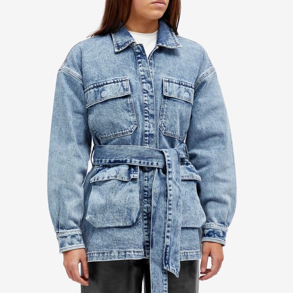 Good American Uniform Denim Cargo Jacket