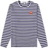 Comme des Garçons Play Invader Heart Striped Long Sleeve T-Shirt