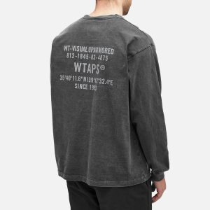 WTAPS 09 Garment Dyed Long Sleeve Back Logo T-Shirt