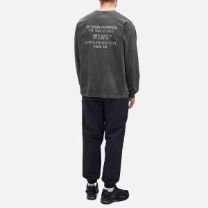 WTAPS 09 Garment Dyed Long Sleeve Back Logo T-Shirt