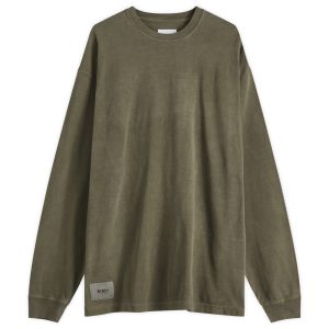 WTAPS 09 Garment Dyed Long Sleeve Back Logo T-Shirt