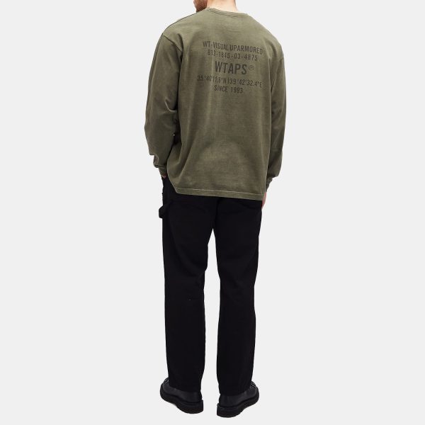 WTAPS 09 Garment Dyed Long Sleeve Back Logo T-Shirt