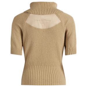 House Of Sunny Courtney Towelling Roll Neck Top