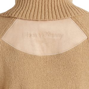 House Of Sunny Courtney Towelling Roll Neck Top