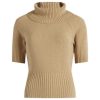 House Of Sunny Courtney Towelling Roll Neck Top