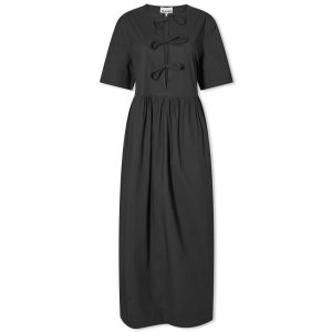 Ganni Cotton Poplin Long Tie String Dress