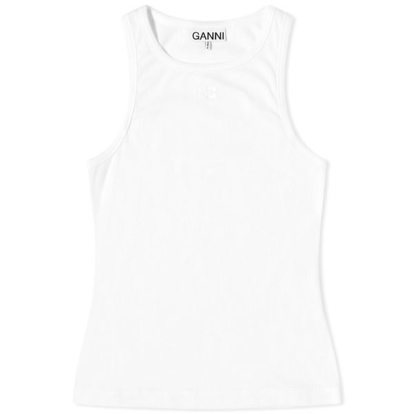 Ganni Soft Cotton Rib Tank Top