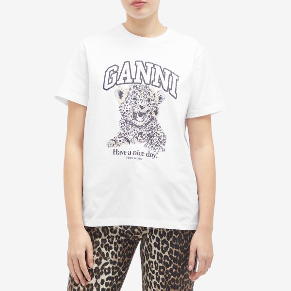 GANNI Leopard Relaxed T-Shirt