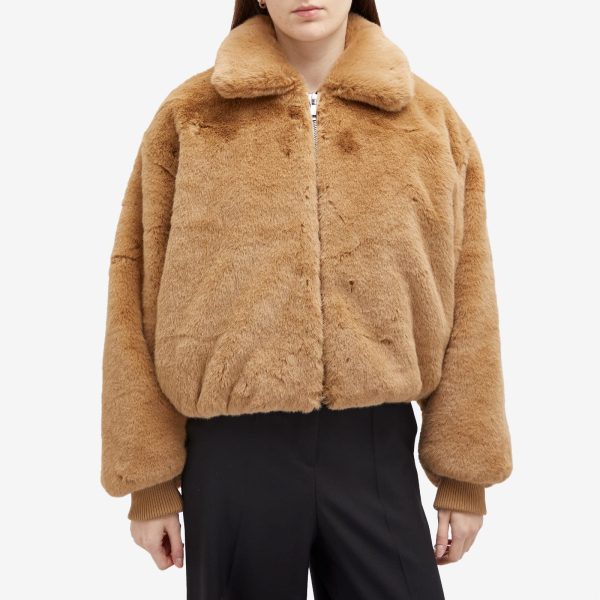 Good American Faux Fur Oversized Collared Coat