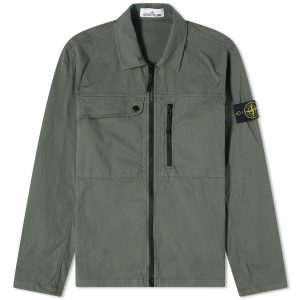 Stone Island Supima Cotton Twill Stretch-TC Zip Shirt Jacket