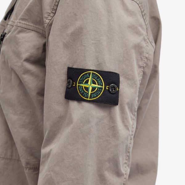 Stone Island Supima Cotton Twill Stretch-TC Zip Shirt Jacket