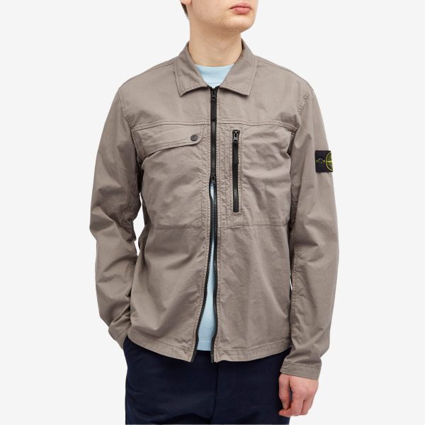 Stone Island Supima Cotton Twill Stretch-TC Zip Shirt Jacket