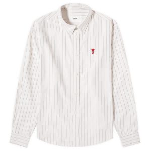 AMI Paris Boxy Fit Heart Stripe Shirt