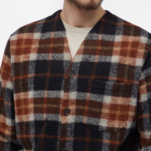 Universal Works Check Wool Fleece Cardigan