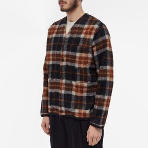 Universal Works Check Wool Fleece Cardigan